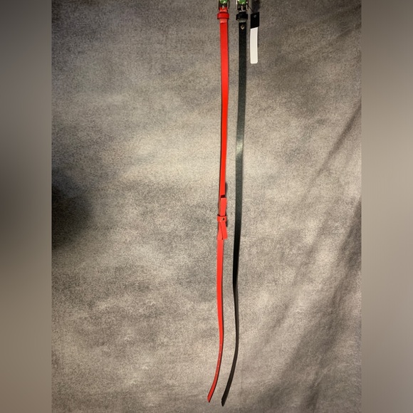 Kate Spade Red Bow Belt and Black straight Belt Set women’s Sz Large - Picture 6 of 6